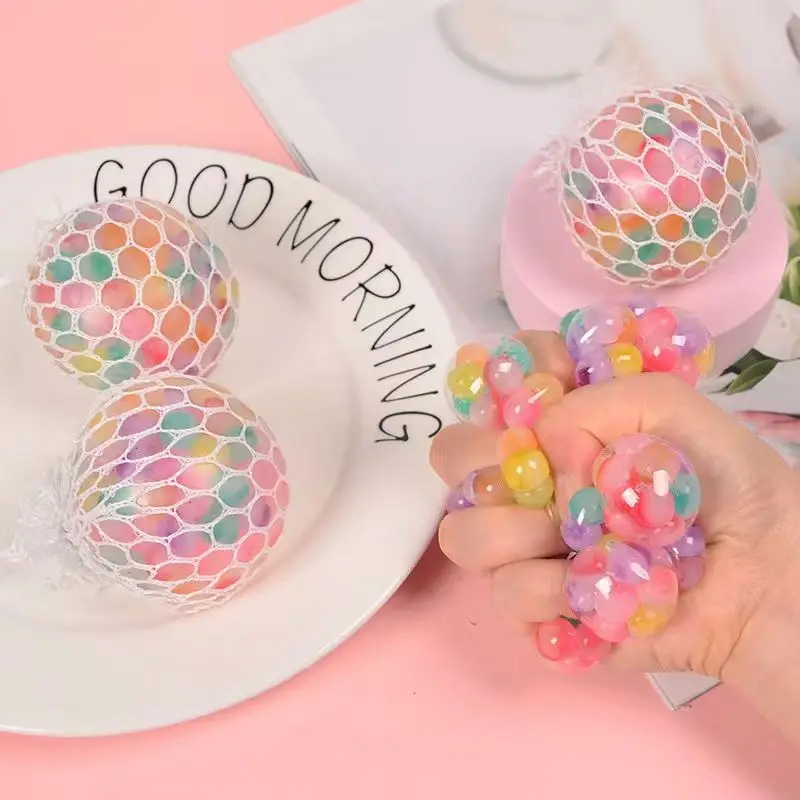 Novelty Toys Children Vent Grape Ball 6.0 Patterned Beads Colorful Beads Decompression Vent Ball Squeeze Pinch