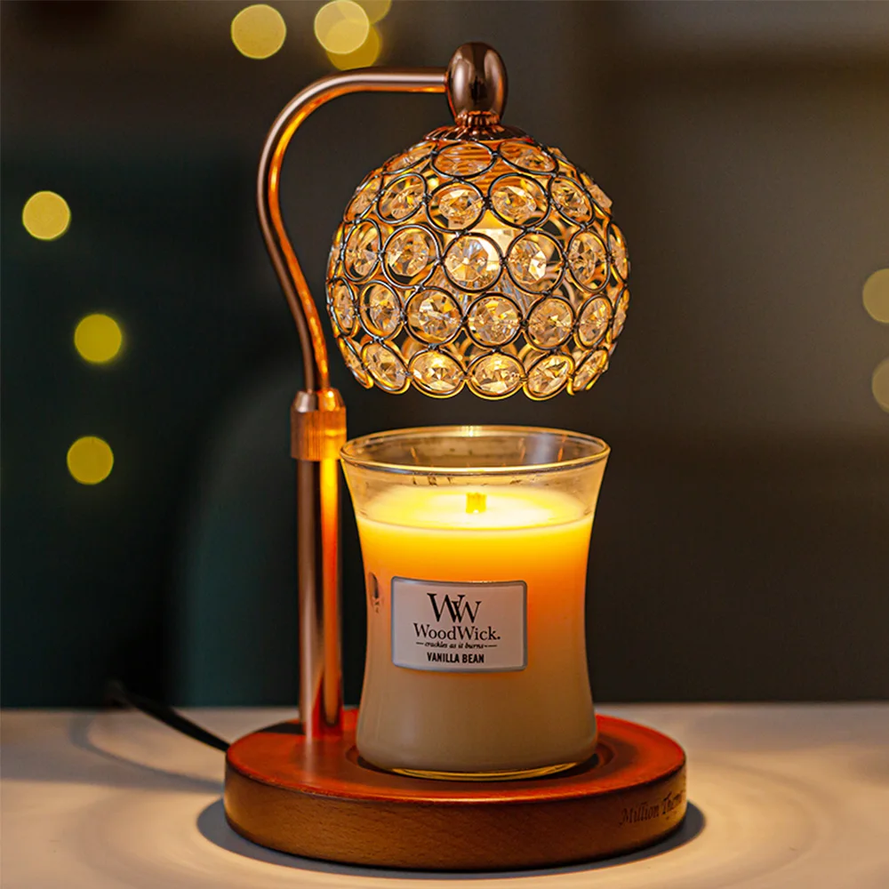 
Amazon hot sale Exquisite Crystal Lampshade Electric Candle Wax Warmer lamp 