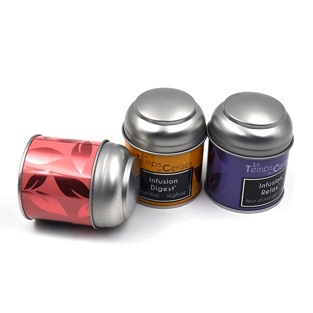 Tin tea can manufacturer direct sales food grade gold tea tin high quality tinplate round can tea container