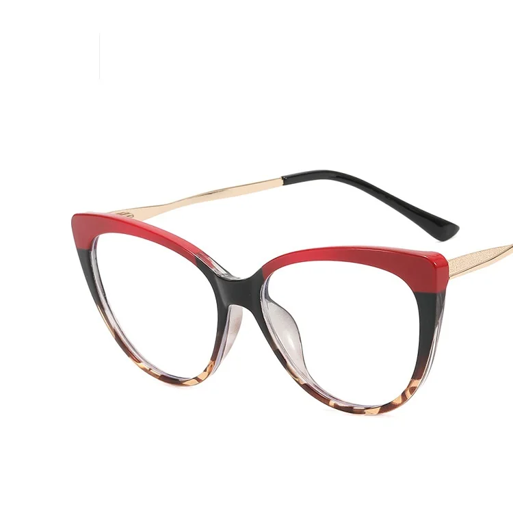 UNOC 2022  New Big Frame Anti-blue Light Lady TR90 Glasses Frame CP Spring Pin Temple Spectacle Frames Optical Glasses