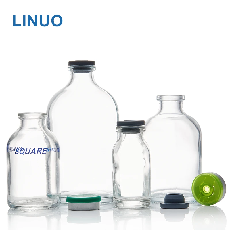 7ml 10ml 15ml 20ml 30ml 50ml 100ml Shandong LINUO Pharmaceutical Type 1 Moulded Glass Injection and Infusion Vials