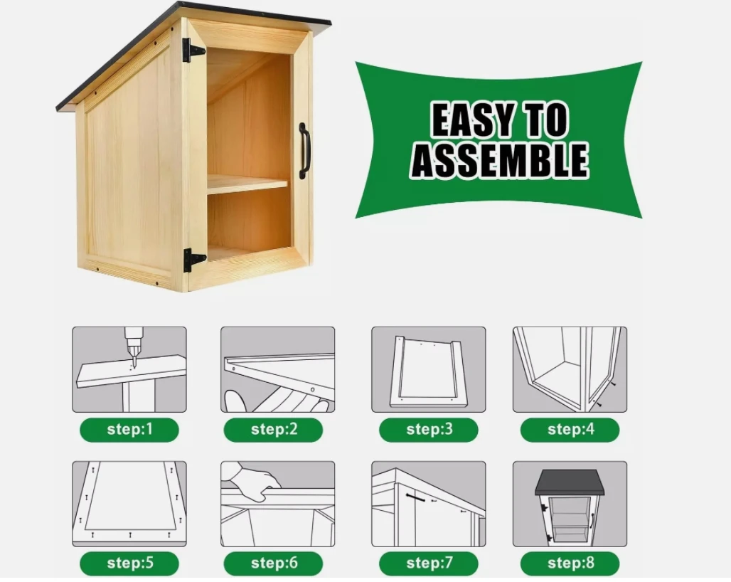 Outdoor Foldable Moisture-Proof Wood Storage Box Free Book & Toy Snack Library for Parks Indoor Use General Outdoor Furniture