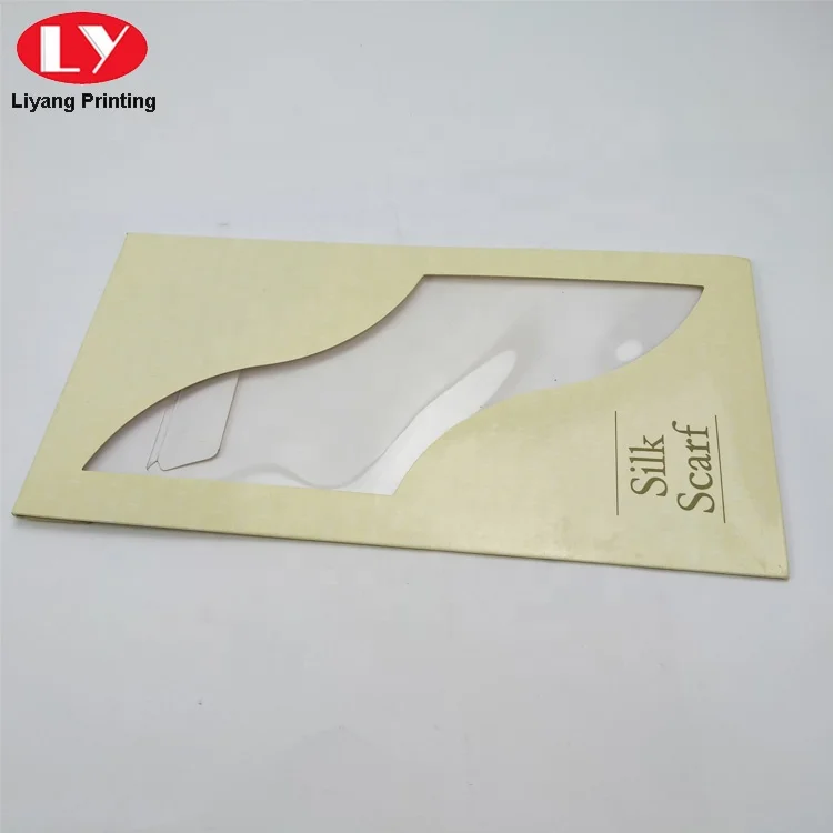 Paper Envelope Scarves Packing Custom Logo Retail Scarf Packaging Envelopes with Clear Window