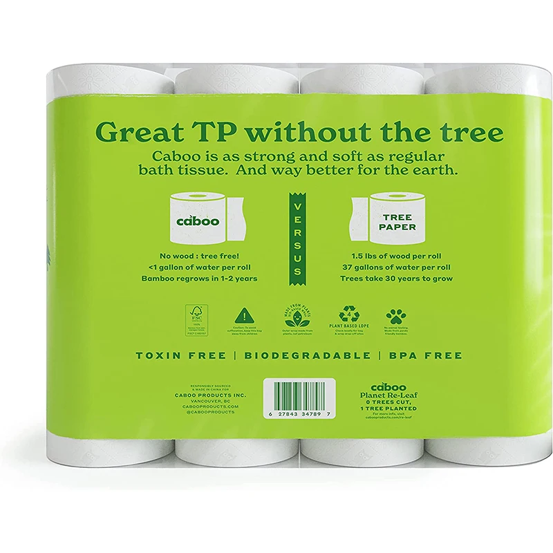 Private Label 3 Ply Layer 100% Bamboo Pulp Kitchen Towel Paper Ultra Soft Kitchen Tissue Roll