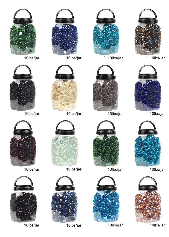 500g 12-14mm green Popular Decoration Colored Landscaping Glass Stones For Home Garden Fancy Glass Beads