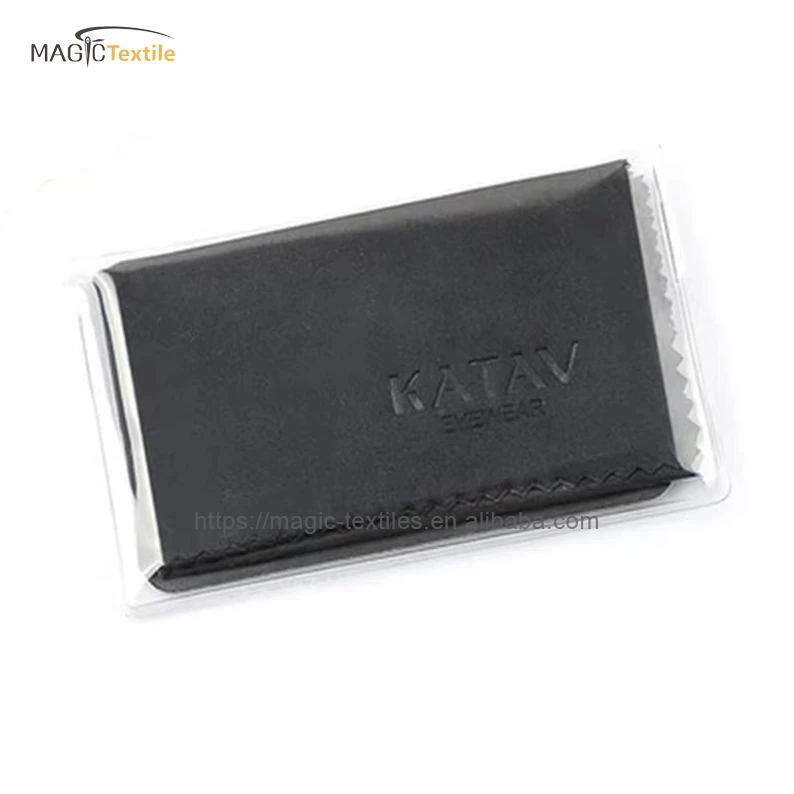 Замшевая ткань для очистки очков из микрофибры с принтом логотипа заказчика