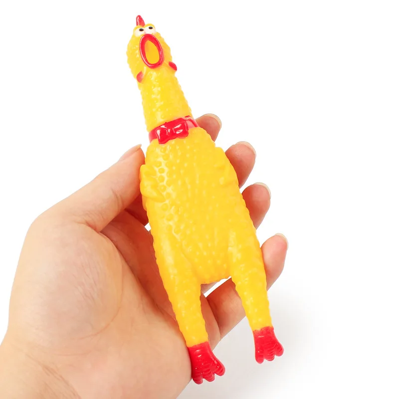
Hot Sell Funny Bite Resistant Chew Squeaky Pet Toys Dog Pet Chew Toys Yellow Dog Rubber Scream Chicken Toy 