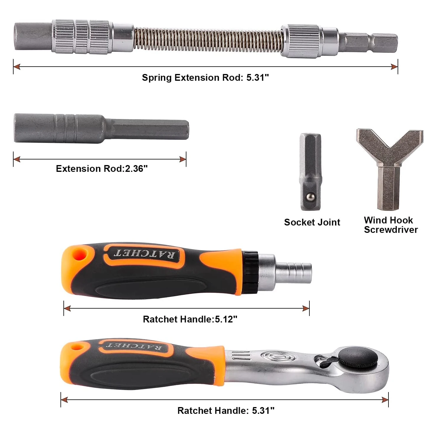 Multi-Functional Screwdriver Bit Set 38-in-1 1/4 inches Ratchet Socket Set Toolsbox with Sockets&Bits&Ratchet Handle
