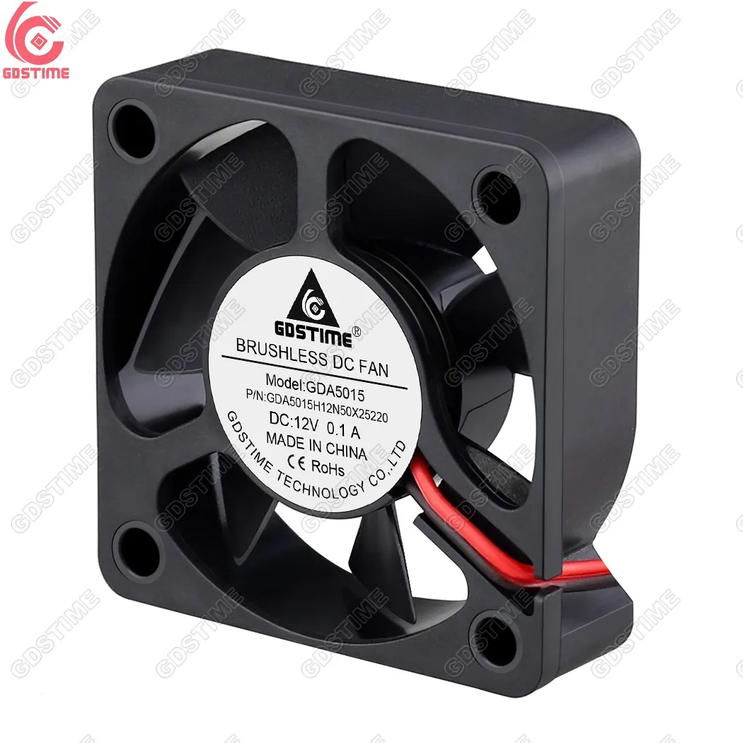 Gdstime GDA5015 50x50x15mm Sleeve Bearing 50mm 5cm dc 12V brushless exhaust rechargeable fans Axial Cooler Air Cooling Fan