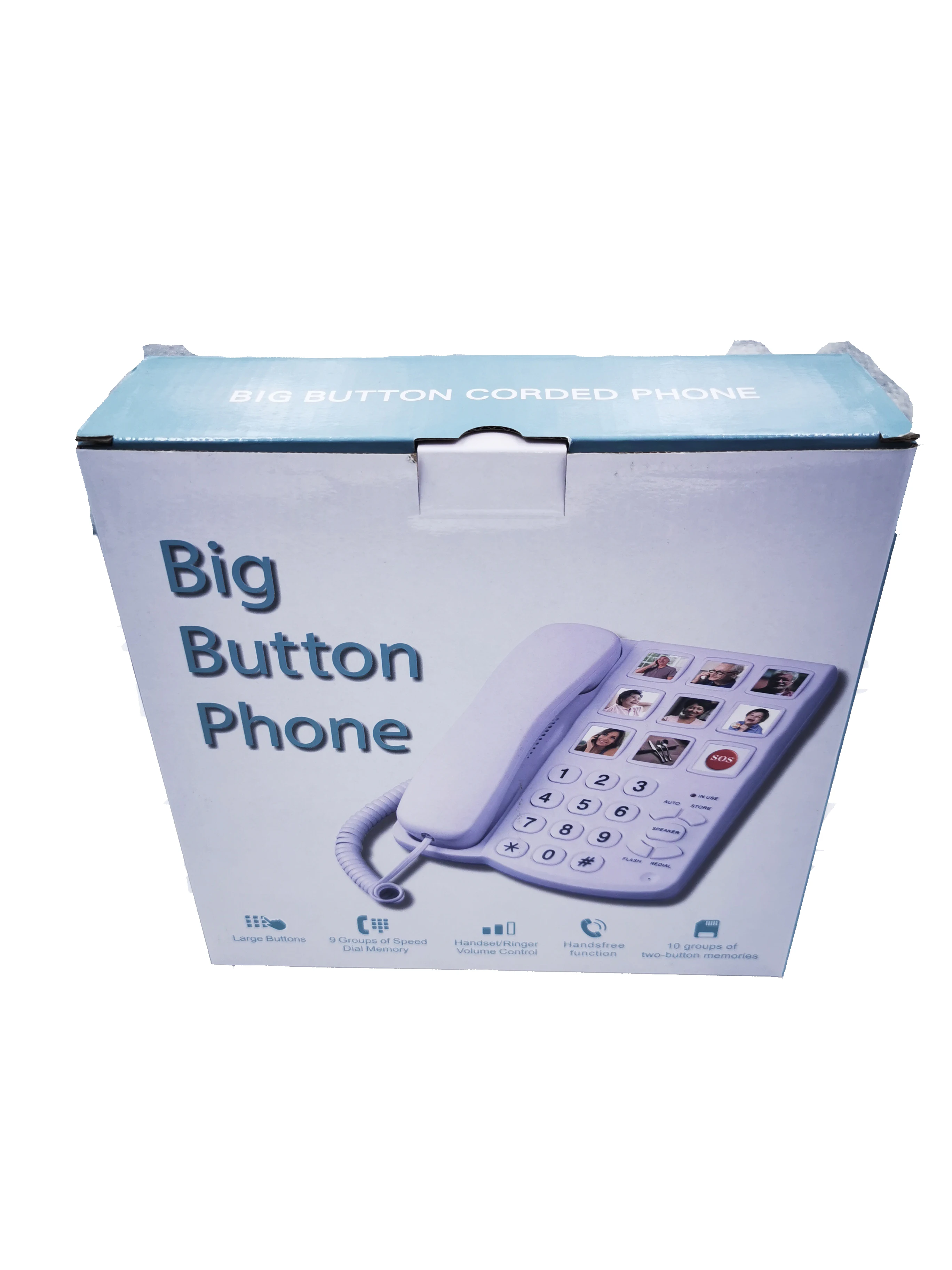 easy to read big button white corded hands free home phone telephone large number with photo fixed landline desktop phone