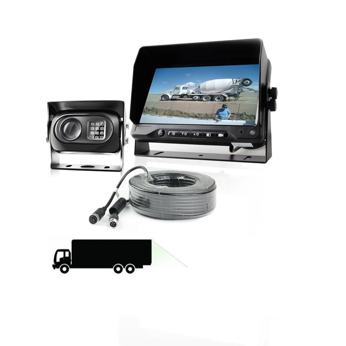 Oil Tanker Truck Camera System Kit  24 Volt Reverse Camera System Waterproof  IP69K Camera