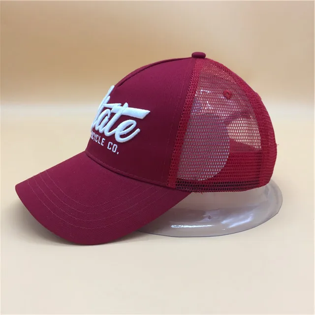Red color 3 d logo wholesale professional custom made adjustable closure baseball cap