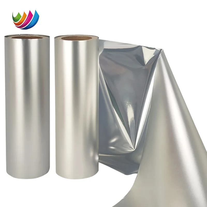 Factory Custom High Golssy Soft Metallized  Aluminium Film Colorful BOPP Silver/gold PET VMPET Laminated Aluminum Metallic Film