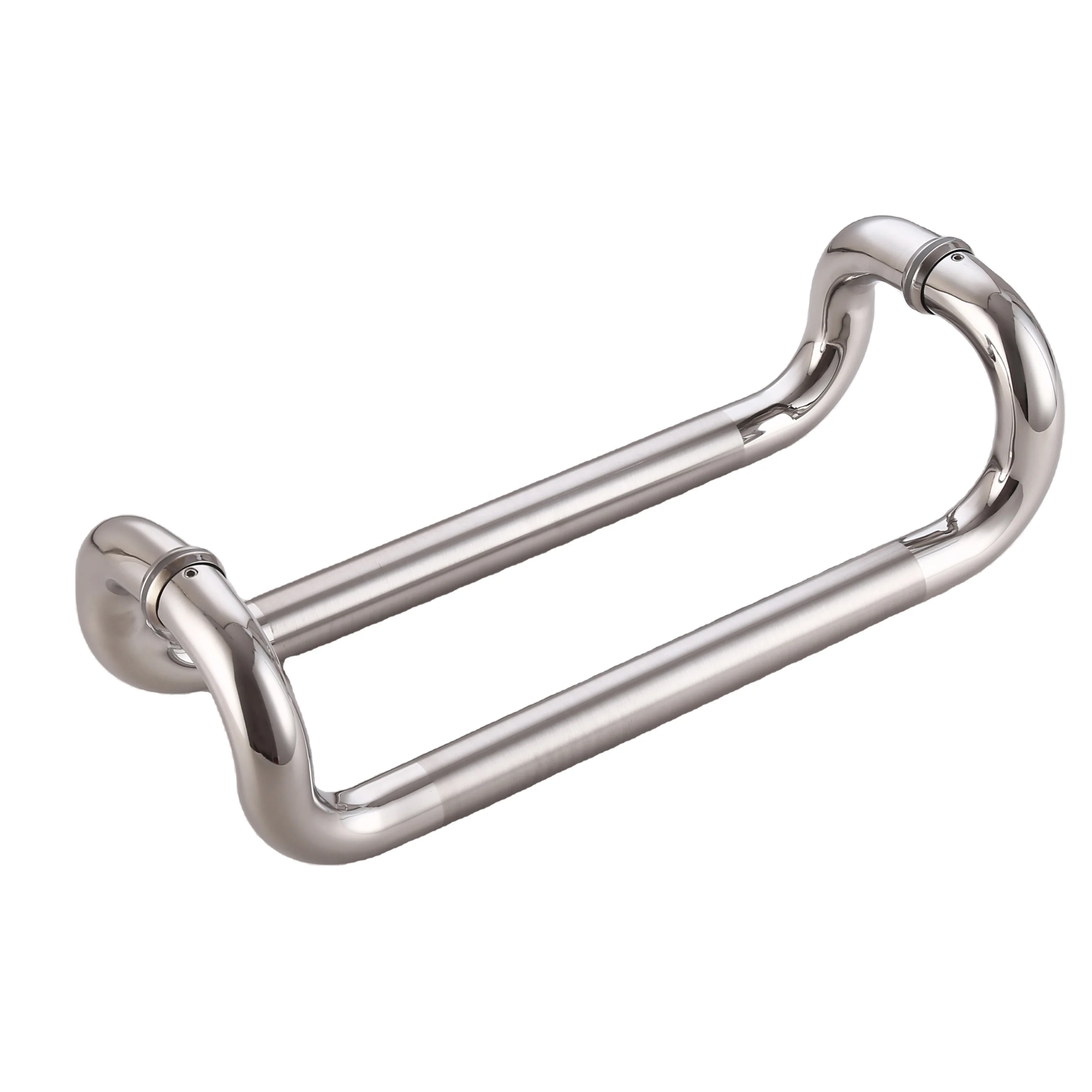 Different size push pull handle offset slant diagonal mounting door handle for hotel glass wooden doors