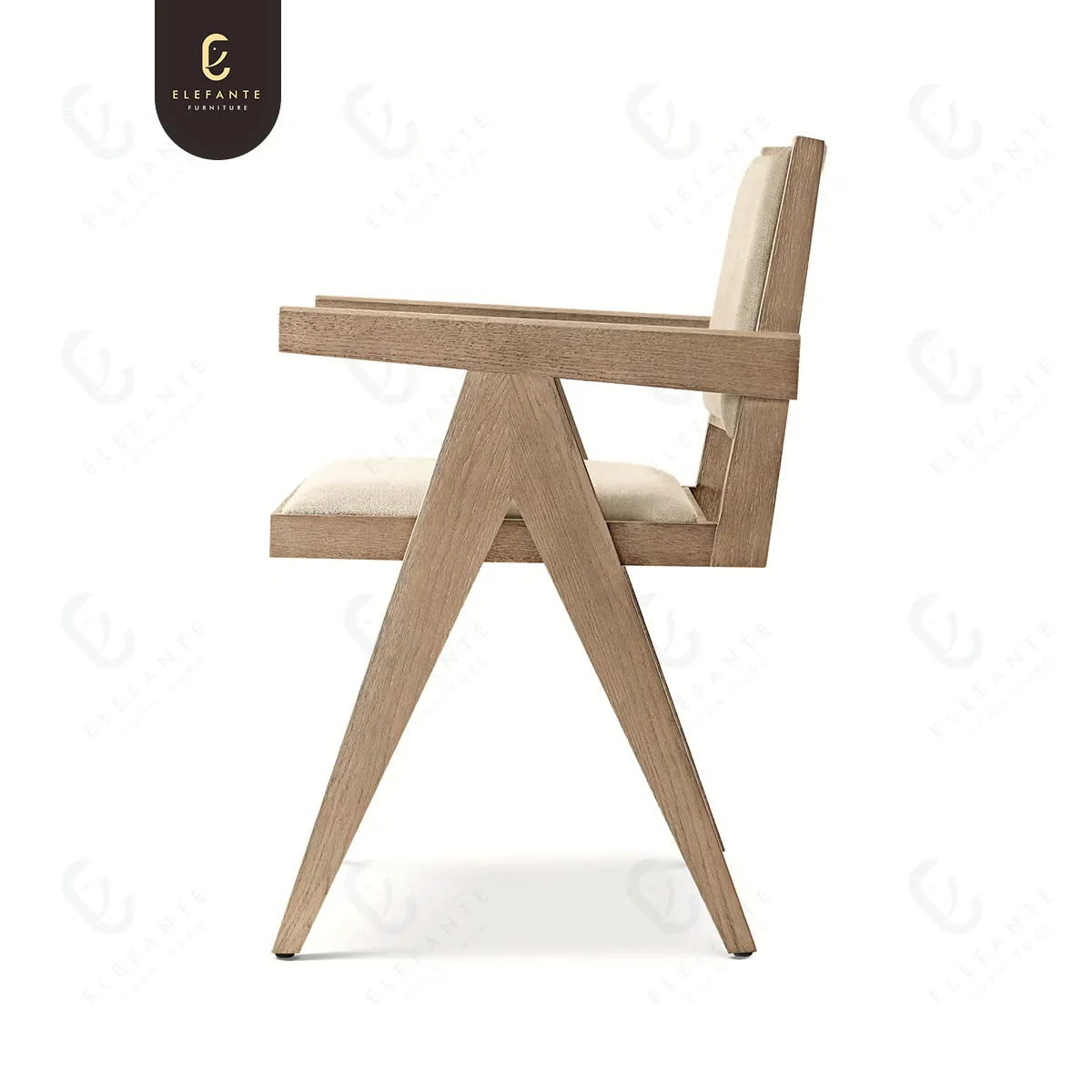 High Quality Classical Design Style Dining Room Furniture Indoor Kitchen Furniture Fabric Solid Wooden Dining Chair