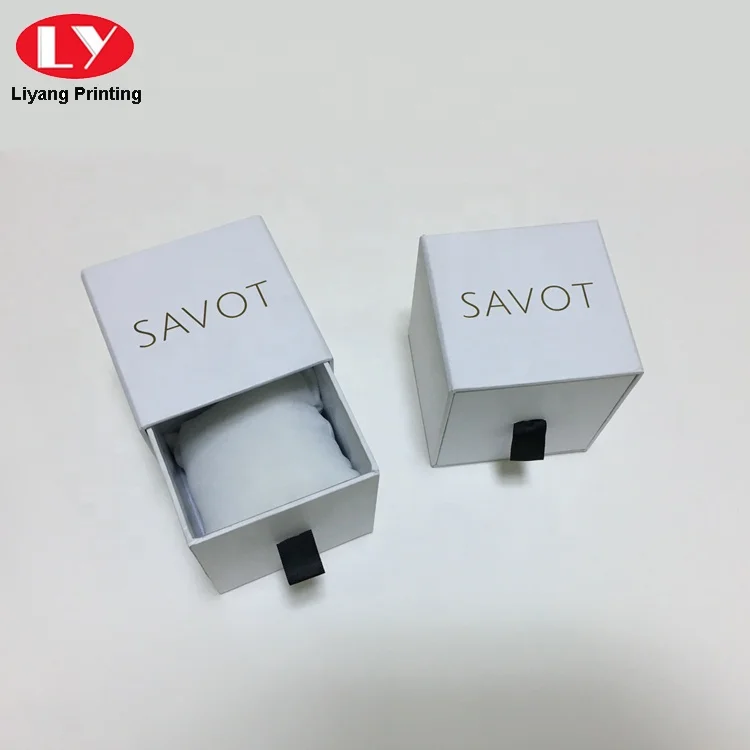 Bracelet or Smart Watch Packaging Drawer Slide Gift Box Luxury Custom Watch Box Gold with Pillow Insert