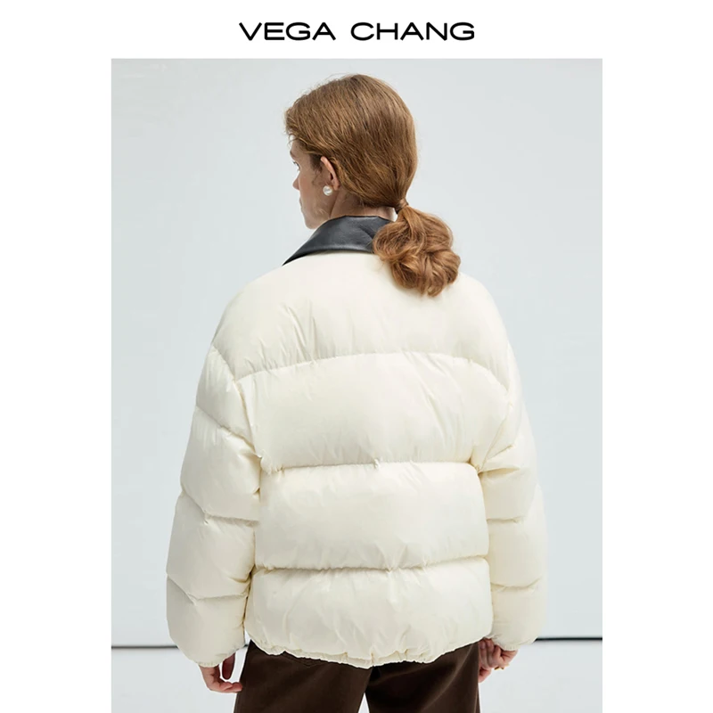 VEGA CHANG 2025 New Trend Winter Duck Down Jacket Lantern Sleeve Short Female Jacket Lightweight Warm Puffer Coat For Women