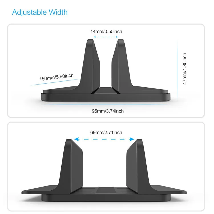 New Design Vertical Laptop Stand Desktop Aluminum Stand With Adjustable Dock Size