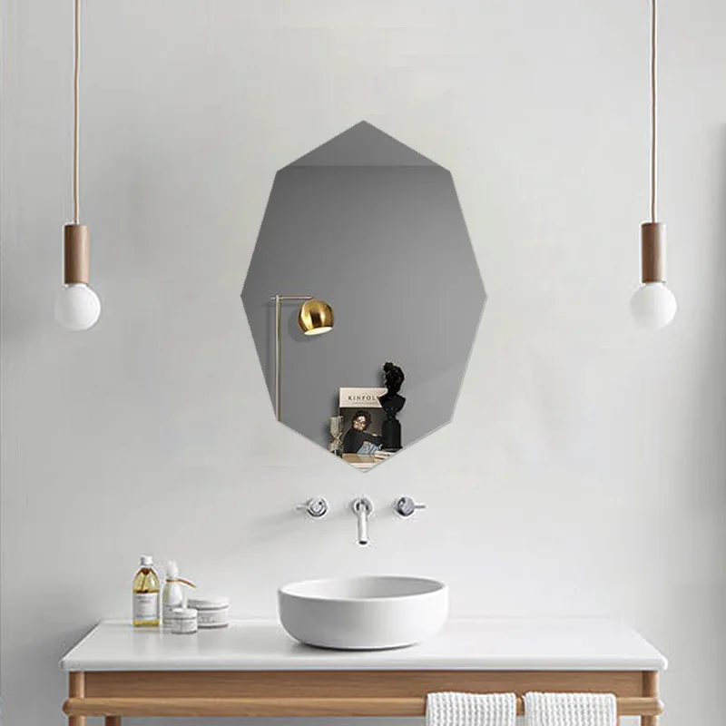 Bedroom living room decorative 3D acrylic patchwork dressing mirror will not break soft mirror wall