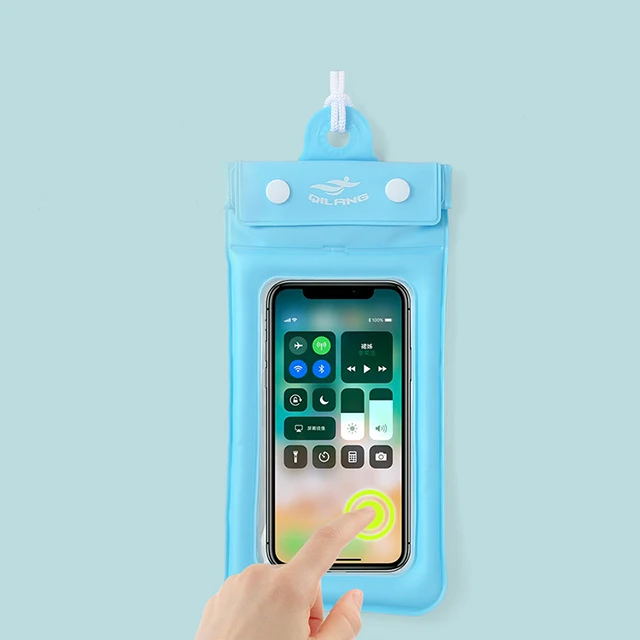 Dual air bag outdoor mobile phone waterproof bag floating transparent underwater camera touch screen diving seal