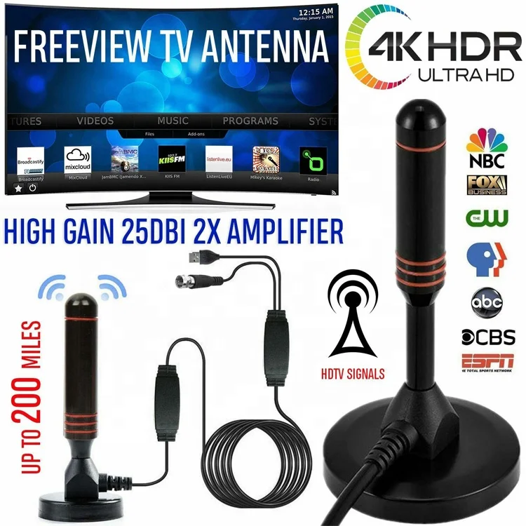  Горячая Распродажа цифровая ТВ-антенна с высоким коэффициентом усиления UHF VHF для помещений