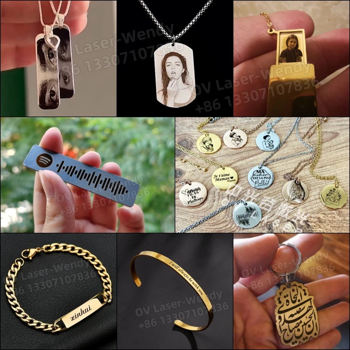 1MM 2MM Gold Silver sheet laser cutting machine 30w 50w 60w 100w fiber laser engraving machine for jewelry ring bangle  necklace