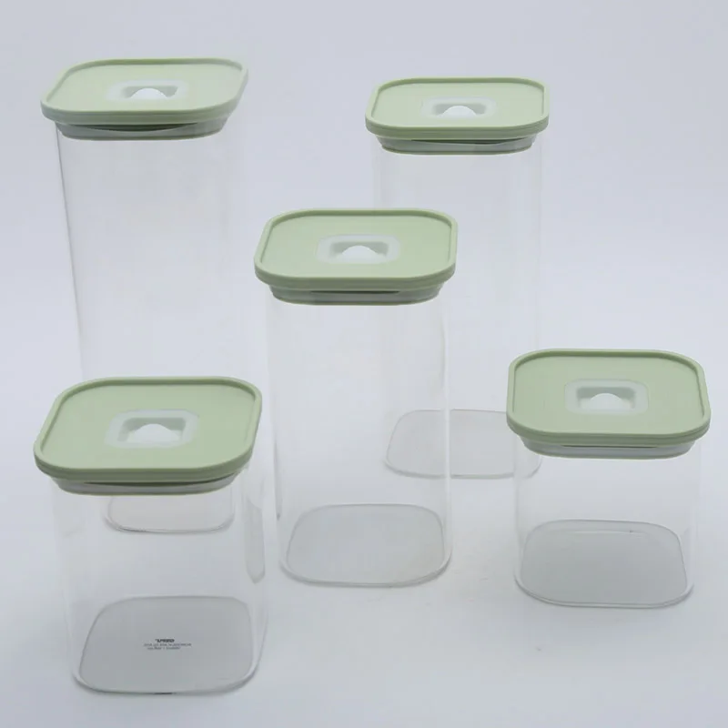 Hot Sale Rectangle Transparent Airtight Food Spice Glass Storage Jars With Breathable Lid
