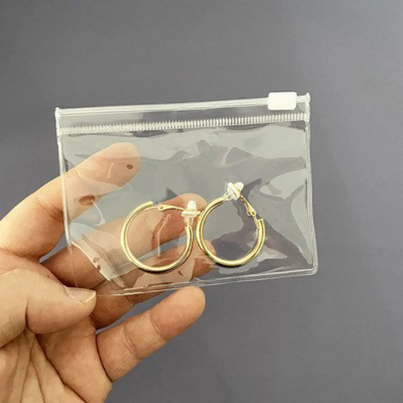 Custom Logo Jewelry Packaging Bags Transparent Small Plastic Zip Lock Bag Pvc Clear Mini Ziplock Bag