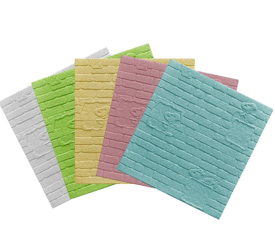 
3D XPE foam self adhesive wallpaper for interior home decor brick pe foam wall sticker 