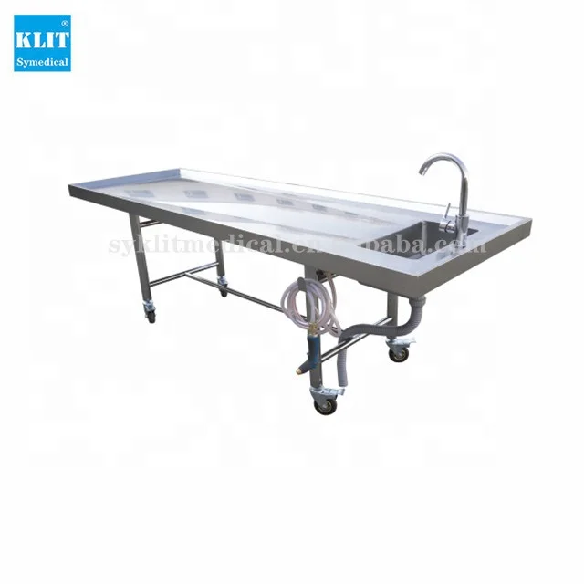 China Supplier Stainless Steel 304 Dissection Table Mortuary Autopsy Table