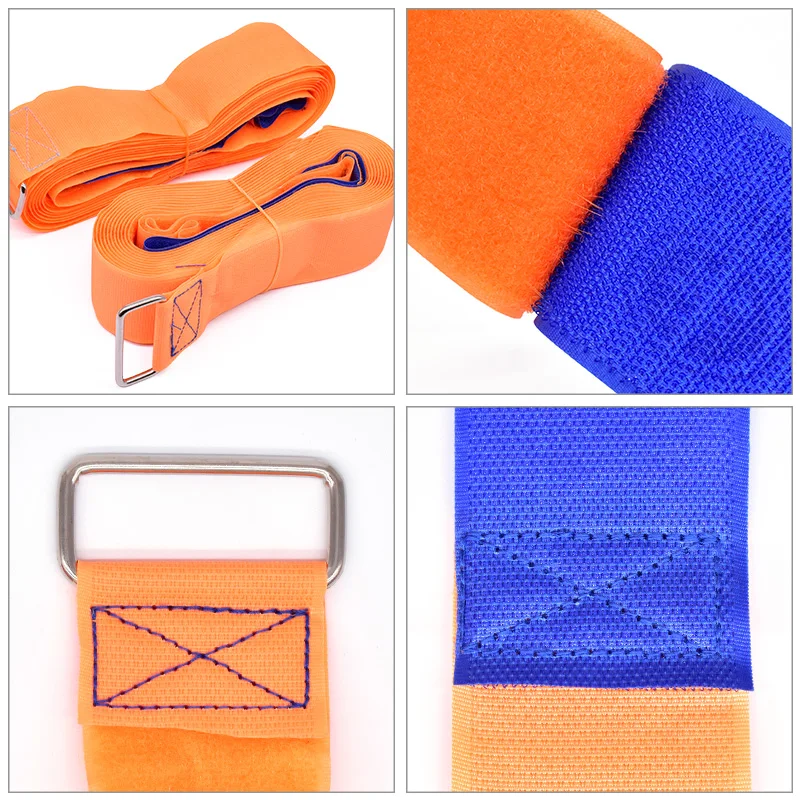 Custom adjustable reusable hook and loop pallet strap with metal buckle