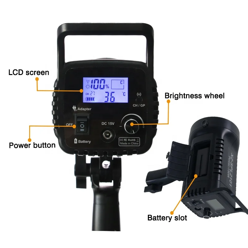 150w High Power Portable Studio Photography Fill Light Sunlamp Remote Control Film Shooting Studio Video Lights