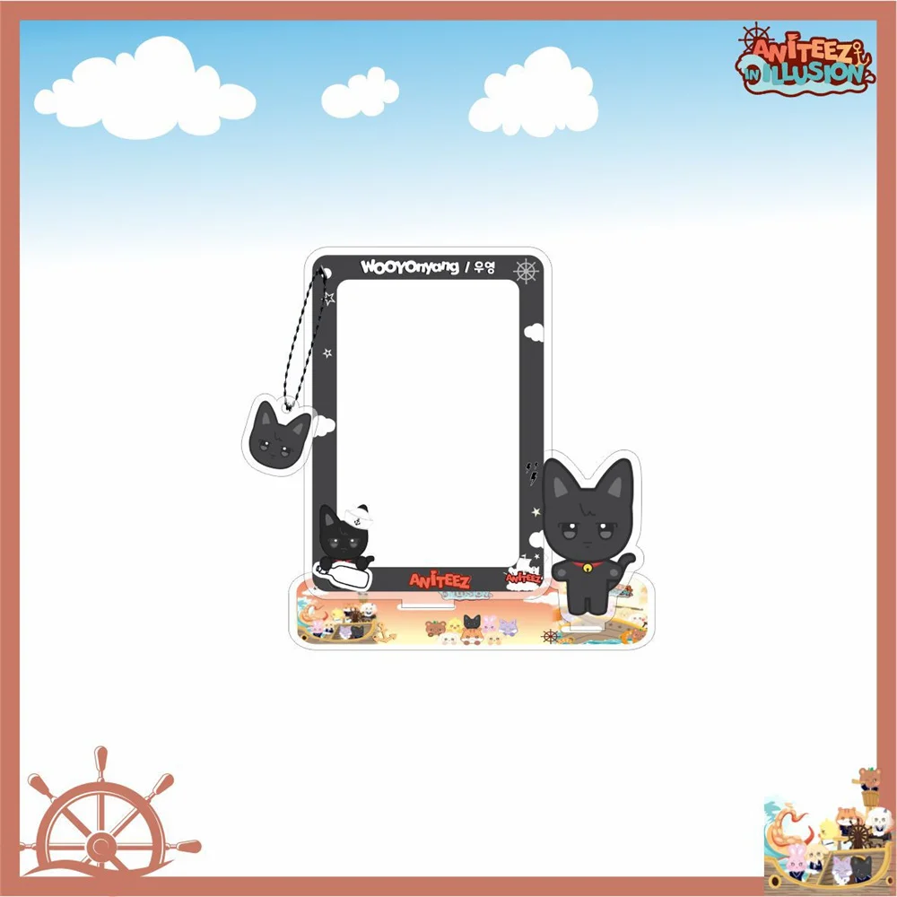 KPOP ATEEZ ANITEEZ Cartoon Photo Frame Cards Holder Stand Figure Model Yeosang Seonghwa Jongho Photocard Display Model Fans Gift