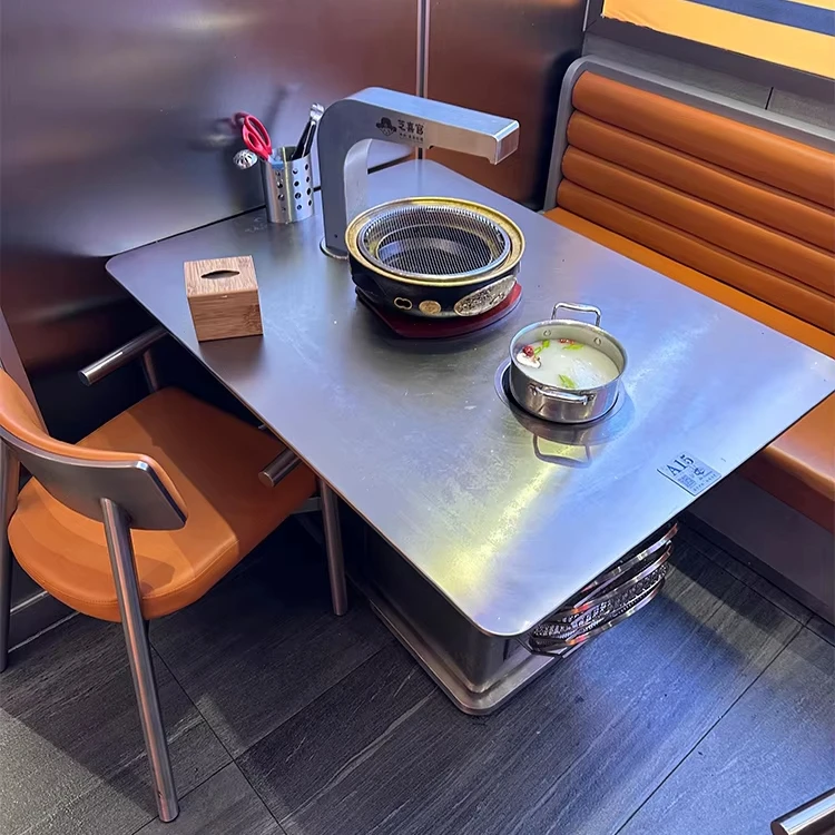 New commercial tabletop japanese restaurant charcoal Korean Bbq Grill Granite Table