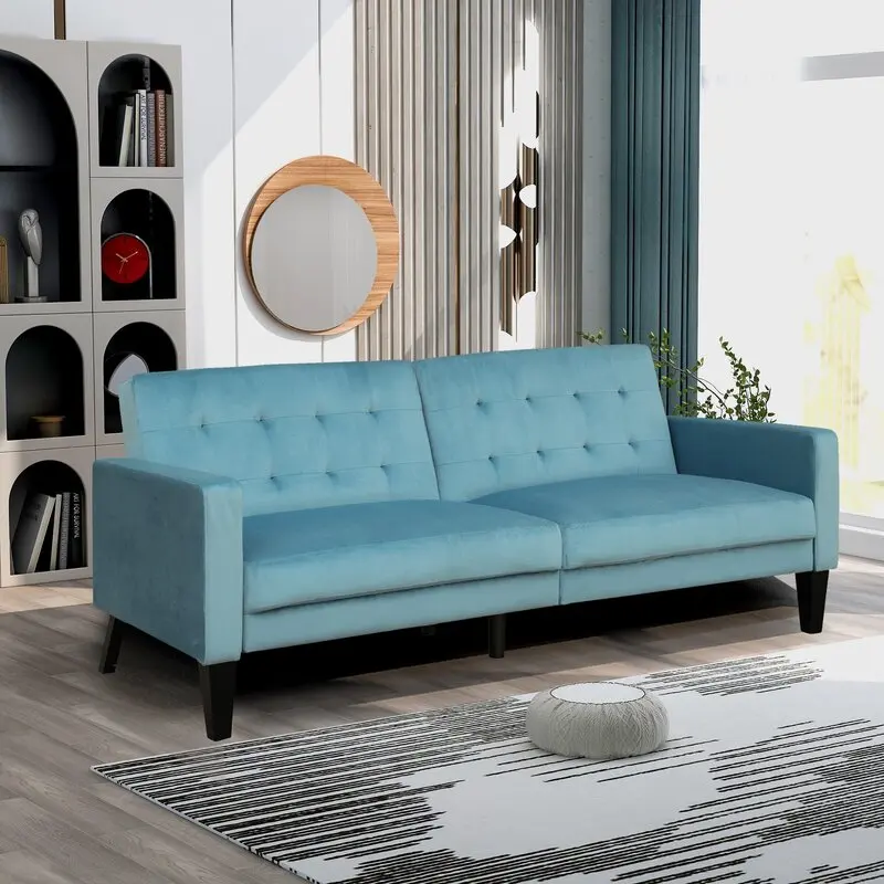 Living Room Furniture Fabric Sofas Handrail Functional Sofas Bed