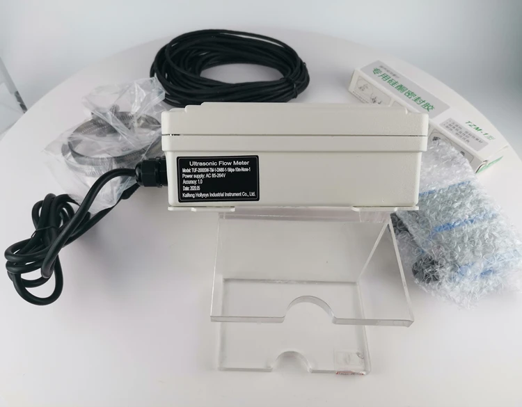 LCD Display clamp on ultrasonic flowmeter wall mounted sewage ultrasonic digital flowmeter