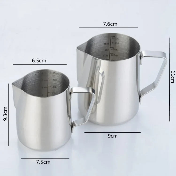 Barista Stainless Steel 304 Measuring Cup with Scale  Kitchen Baking Tea Large Capacity Milk Jug