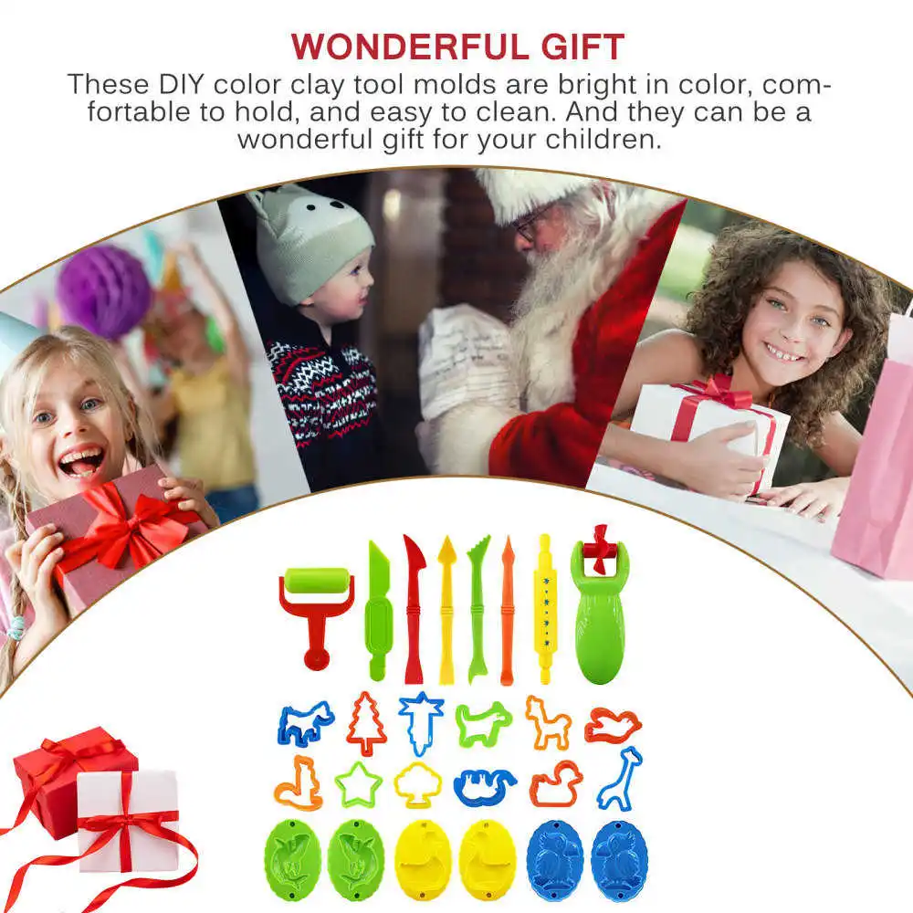 26 шт. Сделай своими руками пластиковые Пластилин для лепки инструменты ухода за кожей аксессуары plasticines моделирование мягкая глина наборы Формочки игрушки детей подарок