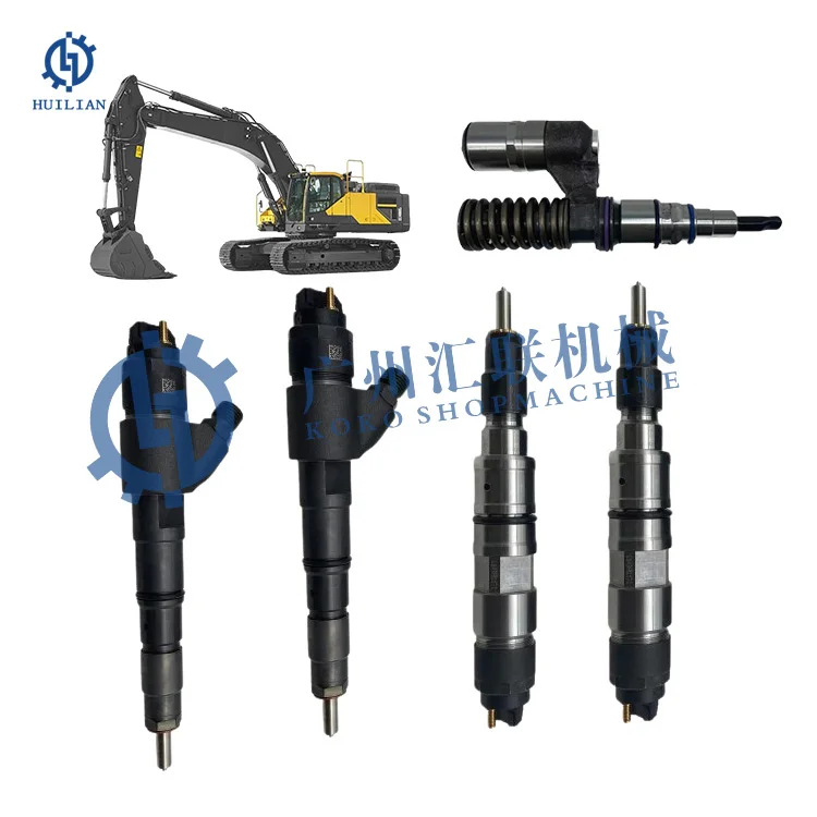 EC140 EC210 EC350 Excavator Parts D4D D6E D8K Engine Genuine Fuel Injector 0432193486 0445120067 0445124042