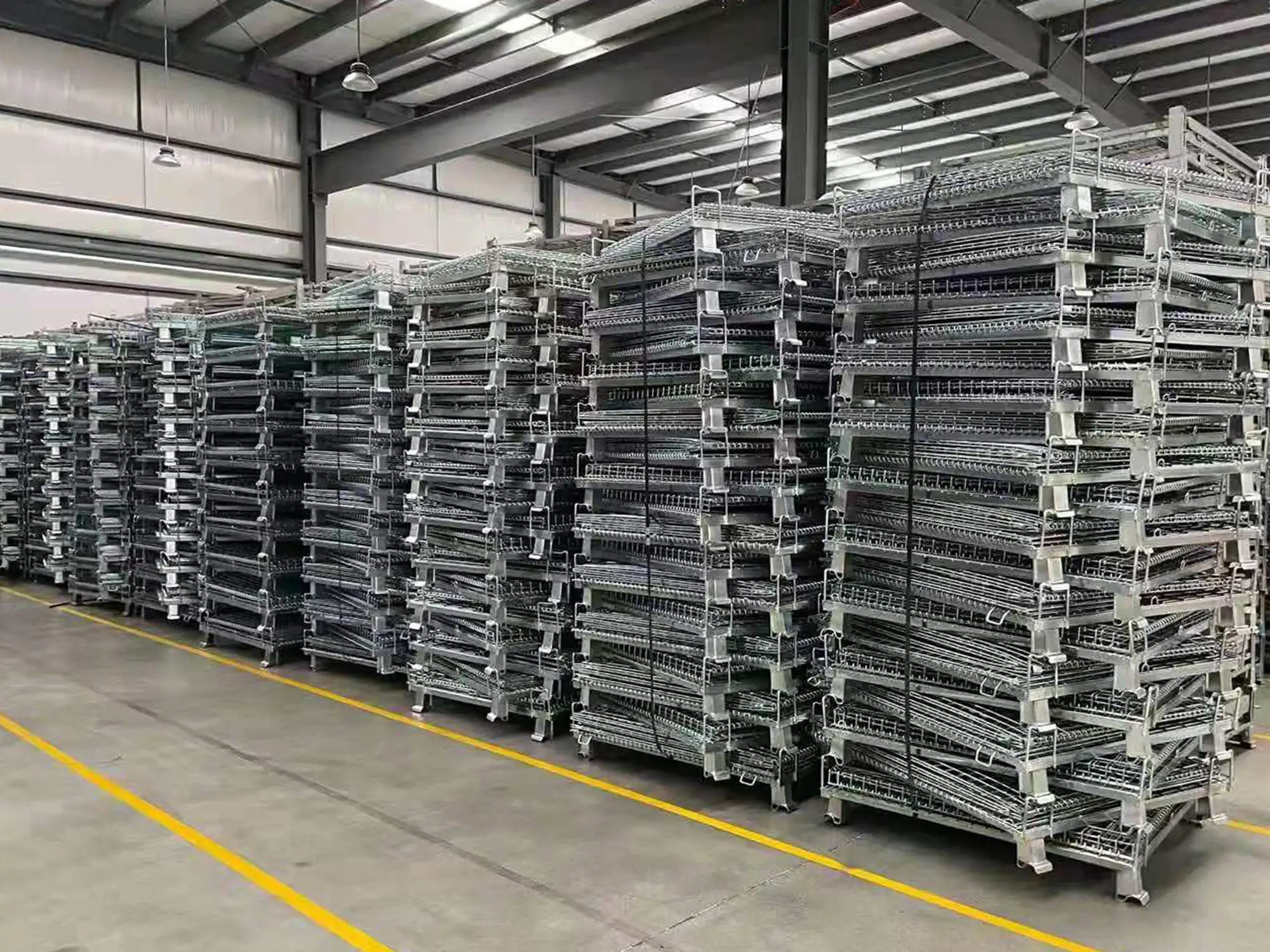 Mracking High Quality Steel Collapsible Mesh Wire Container With Wheels