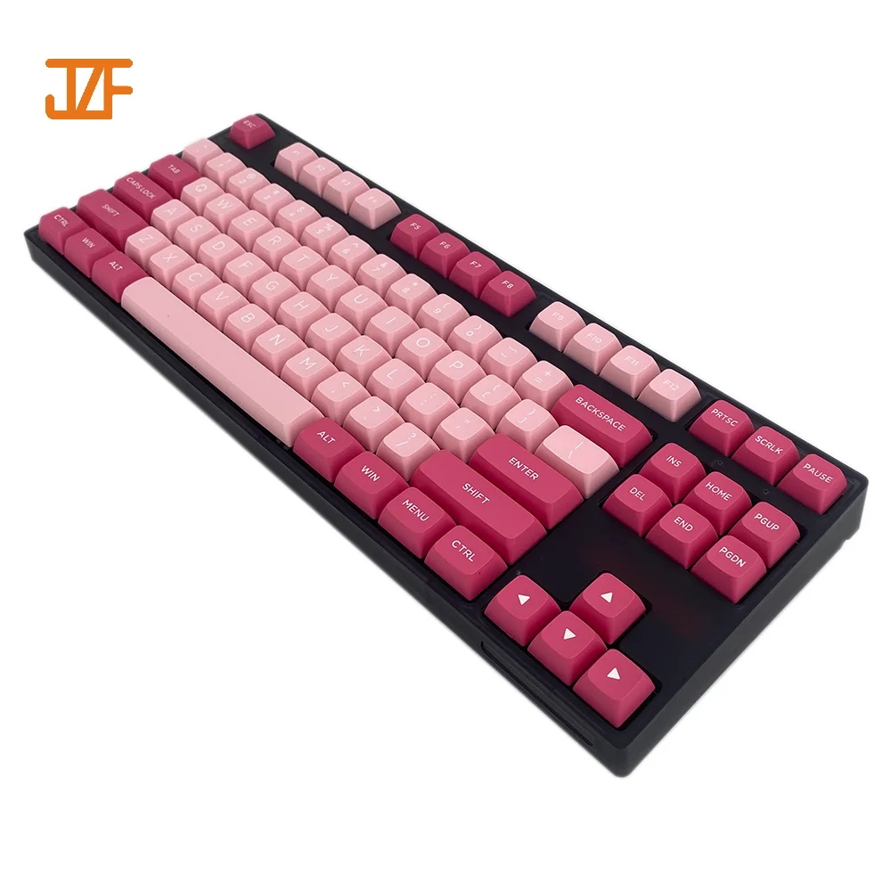 Keycaps Suppliers Custom 60% 80% 85% Gaming Double Shot Pink Keycaps Mechanical Keyboard Pbt Keycaps DIY 87 171 keys set