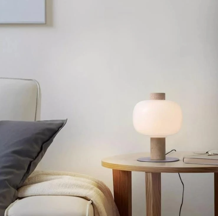 Modern simple bedroom study bedside lamp hole stone lamp designer table lamp