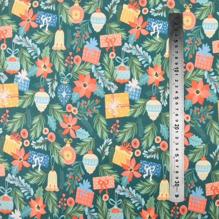 textile manufactures print custom design on fabrics christmas gift wrapping 600d oxford fabric
