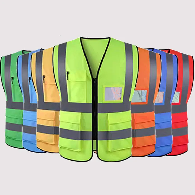 Custom Multi Pocket High Visibility Work Safety Reflective Vest