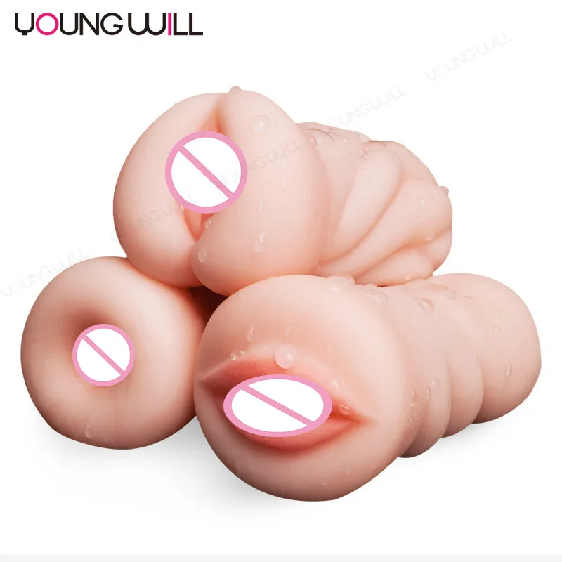Anal Mouth Oral Factory Realistic Rubber Handful Pock Pussy Ass Male Artificial Vagina Sex Toy for Male Masturbator