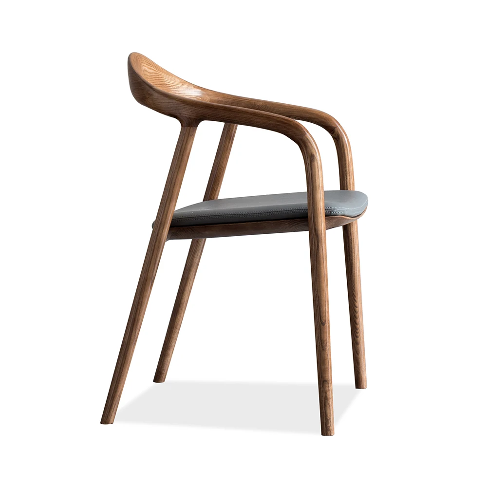 Defaico Hot Sale Mid Century Modern Style Restaurant Solid Ash Wood Dining Chair for Dining Room