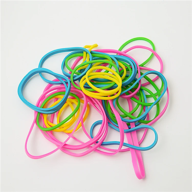 5cm 3.8cm 3.2cm 2.5cm Rubber Bands Tub 75grm Neon Colors Multi Pack Mix Size Elastic Rubber Bands For Hair