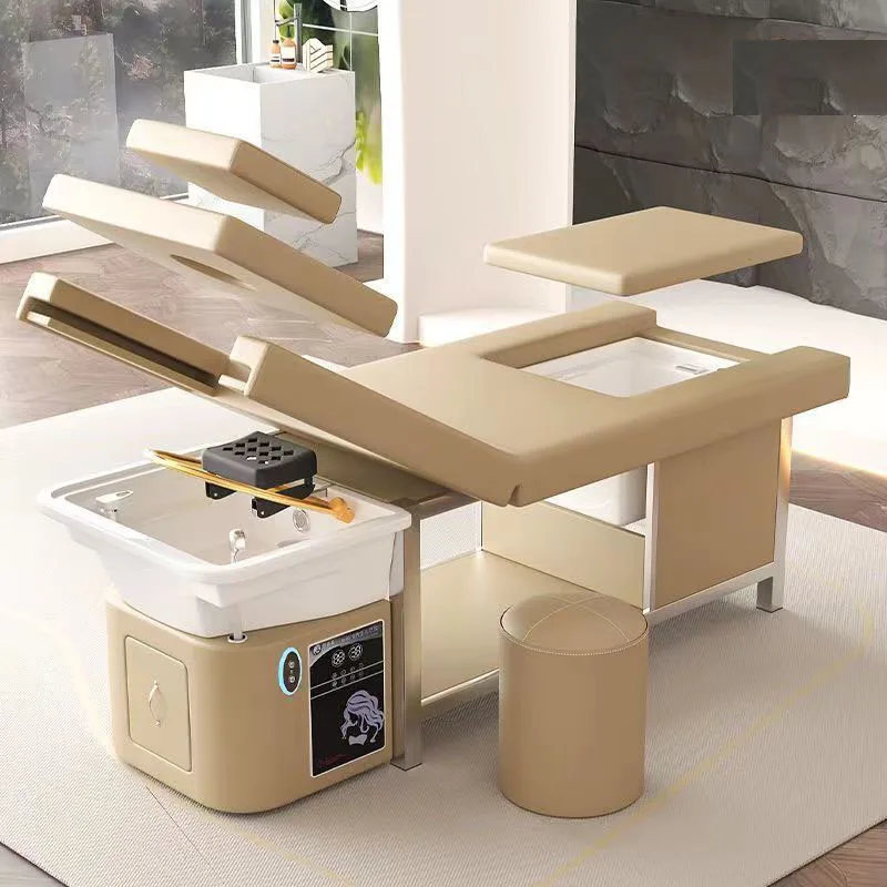 2024 trendy smart automatic headspa wash basin thai shampoo bowl bed chair for salon