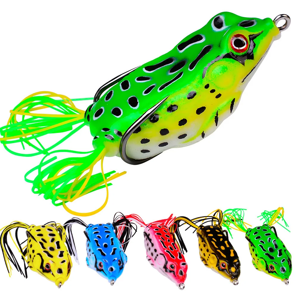 Competitive Price 5-9-13-17.5g Soft Frog Fishing Lures Top water Artificial Silicone  Crank Bait Rubber Wobblers