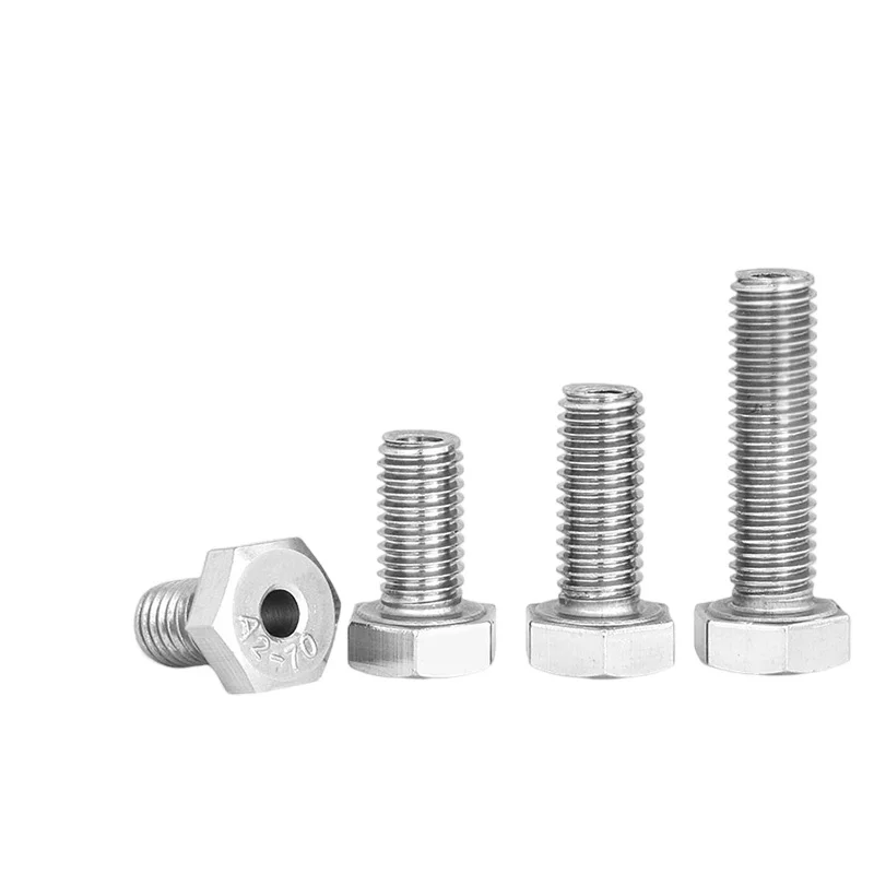 Custom Hex Bolt Hexagon outer hollow screw 304 stainless steel hollow Hexagon bolt face mask machine thread through hole screw